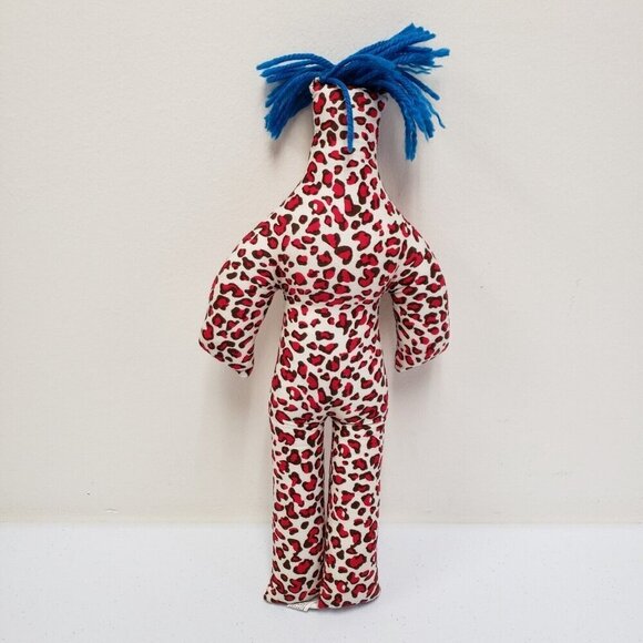 Dammit Doll 12" Stress Relief Leopard Cheetah Print Blue Hair Cloth Doll Plush - Picture 2 of 5